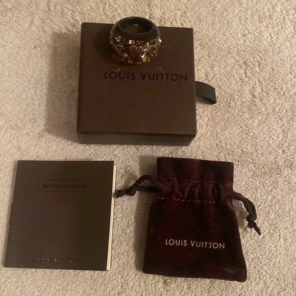 Louis Vuitton Brown Inclusion Ring w/ Dust Bag, Original Box, and Booklet - Picture 4 of 5